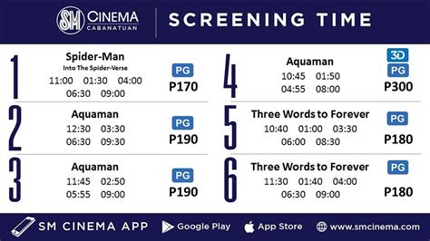 sm city cabanatuan cinema schedule